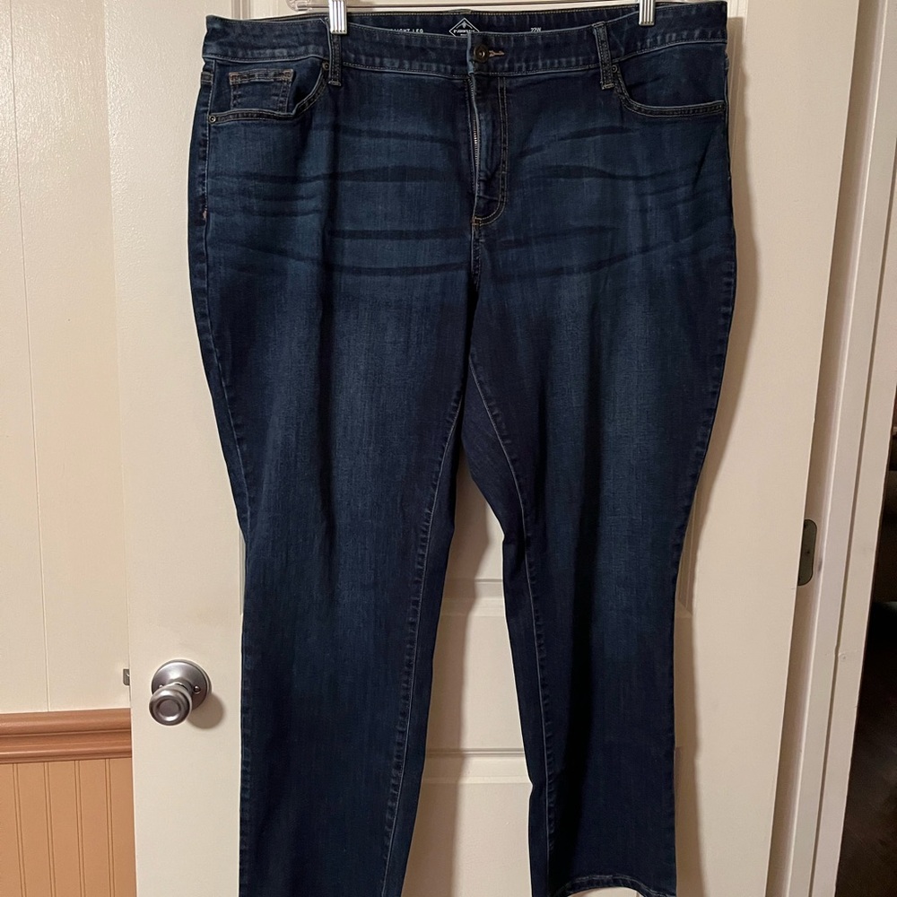 St. John's Bay Blue Straight Leg Jeans Classic Style